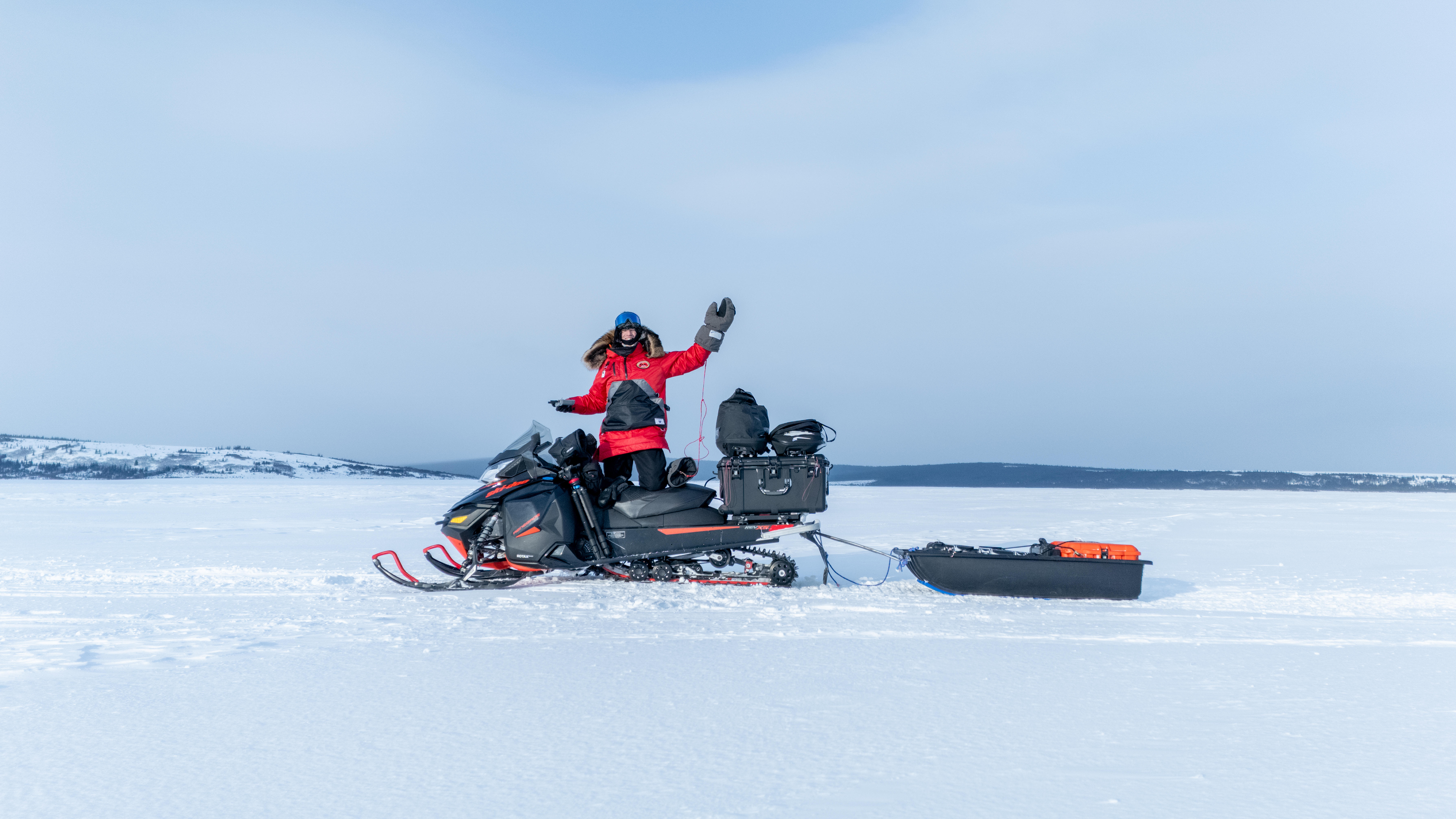 Caleb Gingras on the Norton Bay sea ice